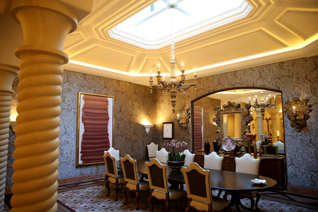 The dining room at the 12,000-square-foot Villa 8 at The Mansion at MGM on the Strip in Las Veg ...