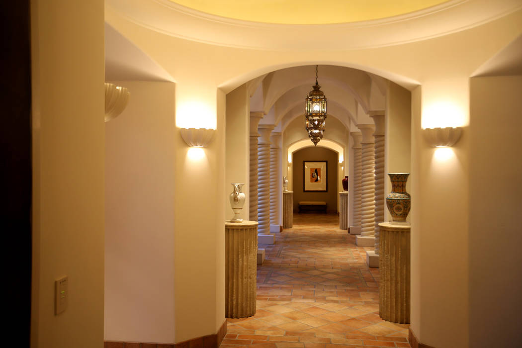 A hallway in the 12,000-square-foot Villa 8 at The Mansion at MGM on the Strip in Las Vegas Tue ...