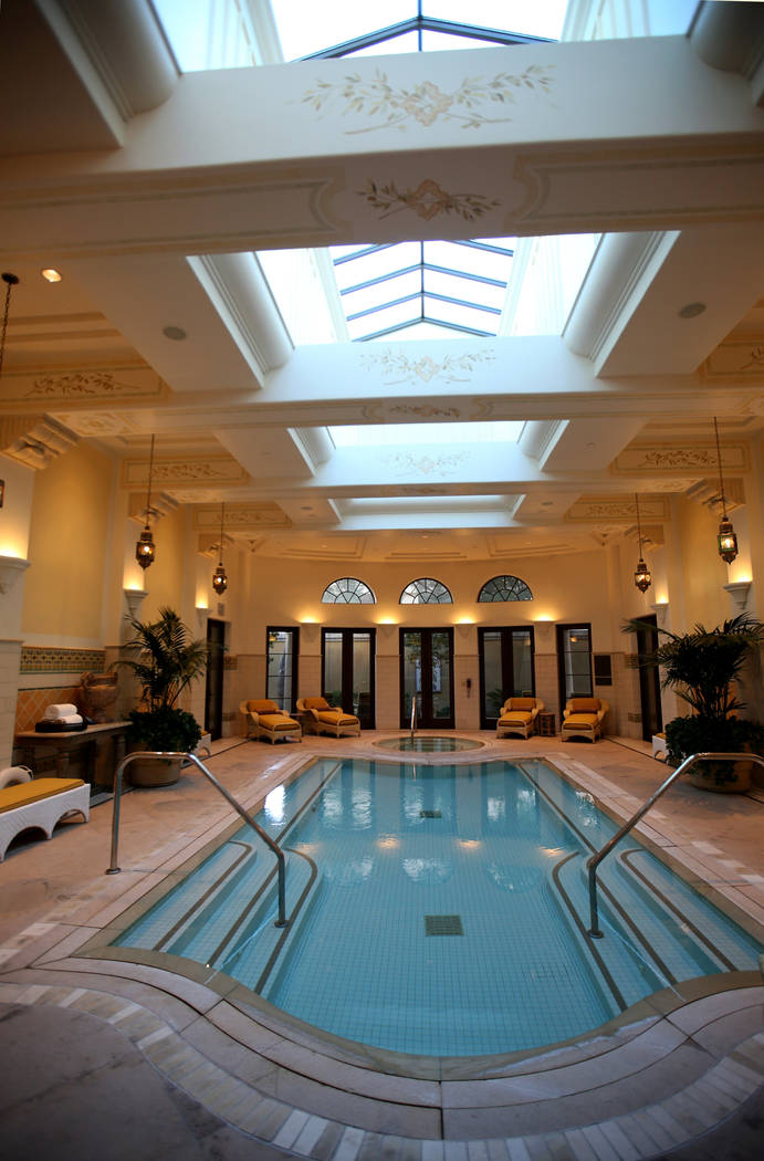 The private swimming pool at the 12,000-square-foot Villa 8 at The Mansion at MGM on the Strip ...