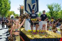 The return of the popular Vegas Golden Knights-themed float featured Knights forwards, Jonathan ...