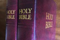 In this July 5, 2019 Bibles are displayed in Miami. Religious publishers say President Trump's ...