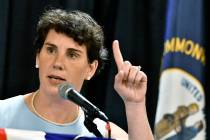 In an Aug. 18, 2018, file photo, Amy McGrath speaks to supporters during the 26th Annual Wendel ...