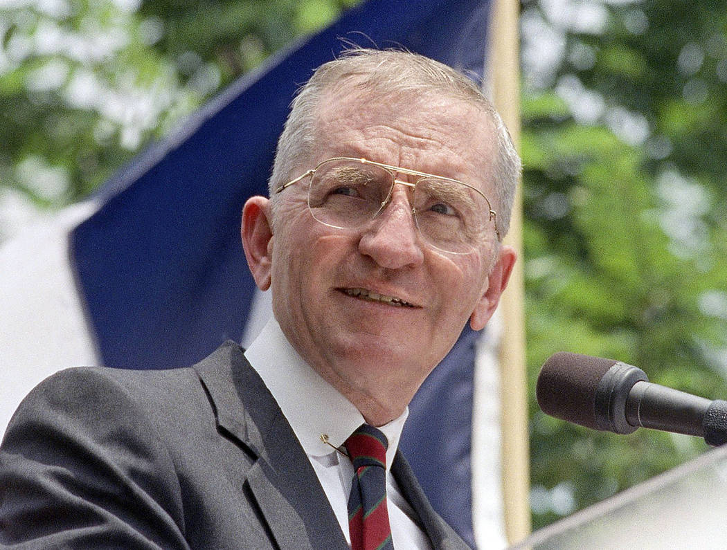 Presidential hopeful H. Ross Perot speaks at a rally in Austin, Texas, in this 1992 file photo. ...