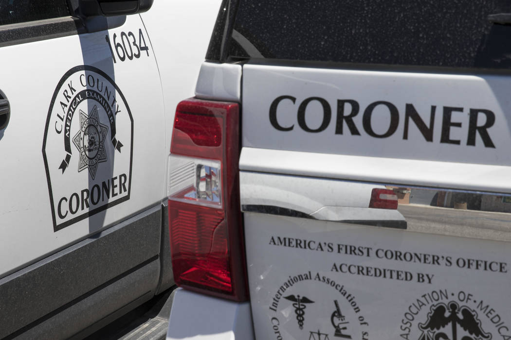 Clark County Coroner and Medical Examiner vehicles parked at their headquarters. (Richard Brian ...