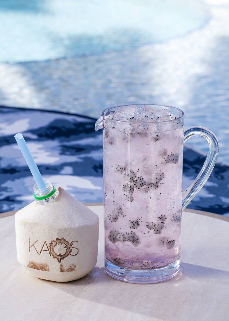 Coconut water cocktails and rose wine. (Jeff Green)