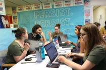 Democratic presidential candidate Sen. Elizabeth Warren's, D-Mass, Nevada campaign staff, inclu ...