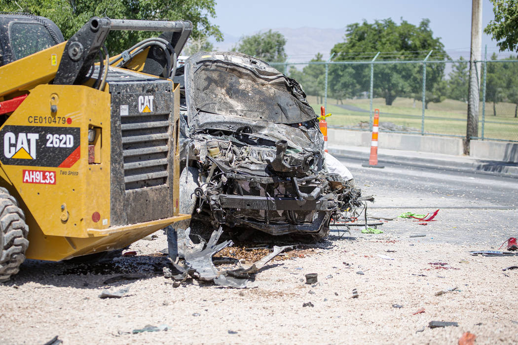 Crash at Las Vegas construction site kills woman, injures