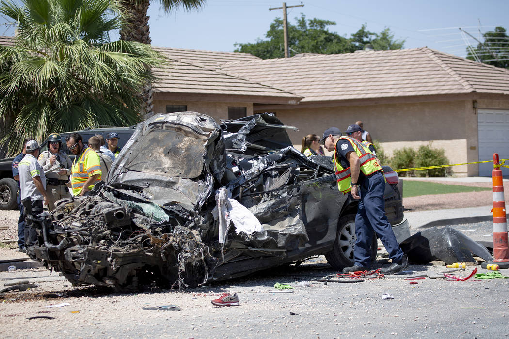 One person is dead after a crash on West Washington Avenue near Decatur Boulevard on Tuesday, J ...