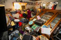 Furniture and project items are piled up in a room at Zana and Charlie Eisenhour's Pioneer Poin ...