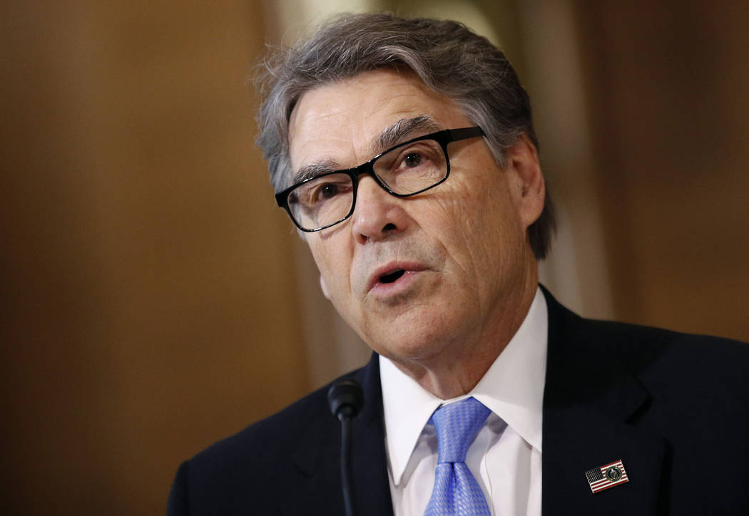 Energy Secretary Rick Perry testifies before the Senate Energy and Natural Resources Committee ...