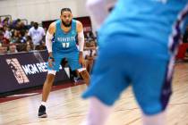 Charlotte Hornets' Cody Martin (11) looks on during the second half of a basketball game agains ...
