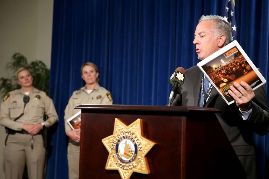 Clark County Sheriff Joe Lombardo announces the release of the Oct. 1, 2017, shooting After-Act ...