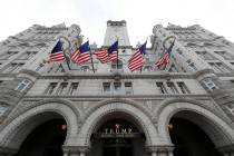 The arched facade of The Trump International Hotel at 1100 Pennsylvania Avenue NW in Washington ...