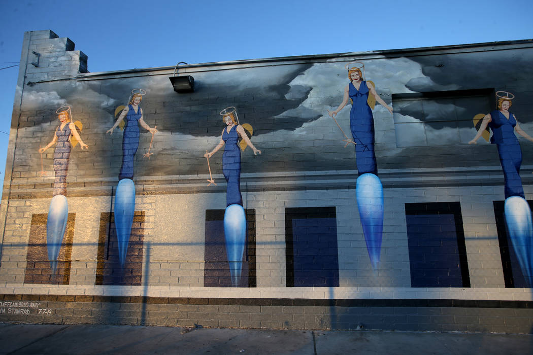 Part of the James Stanford and Cliff Morris mural, "A Phalanx of Angels Ascending" on the 705 B ...