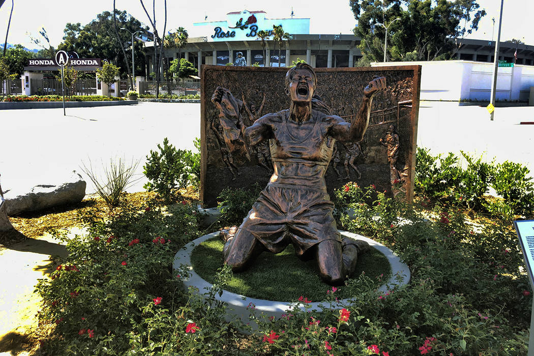 A statue capturing Brandi Chastain's iconic reaction to scoring the U.S. team's winning goal in ...