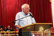 Sen. Bernie Sanders, I-Vt., speaks during a town hall event on July 6, 2019, at Victory Mission ...