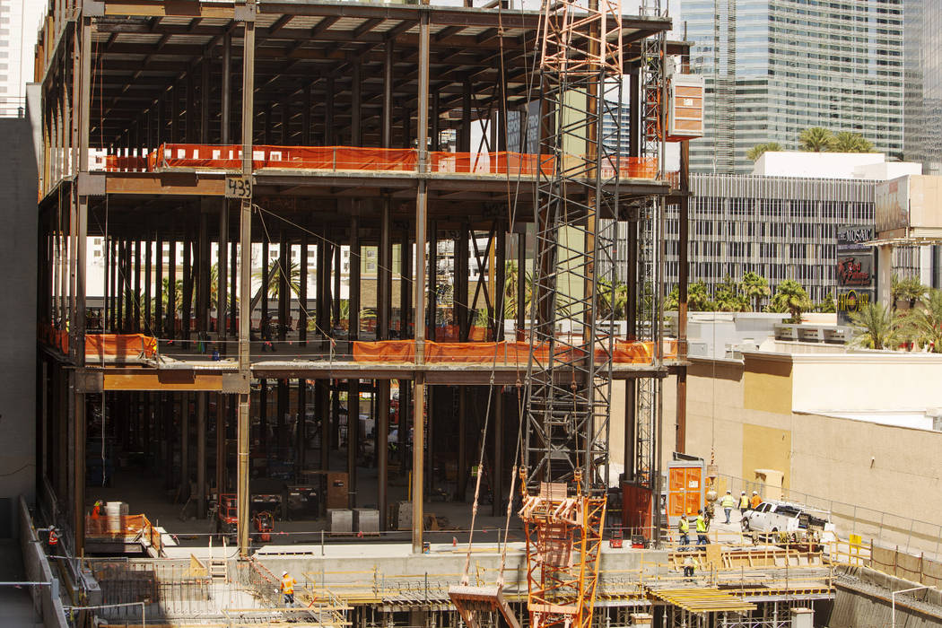 Construction of the the expansion of Showcase Mall continues on July 12, 2019 in Las Vegas.(Mic ...