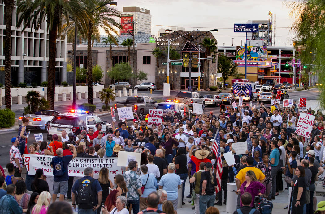 Las Vegas protesters join nationwide outcry against detention centers