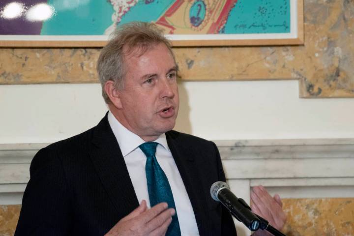 FILE - In this Friday, Oct. 20, 2017, file photo, British Ambassador Kim Darroch hosts a Nation ...