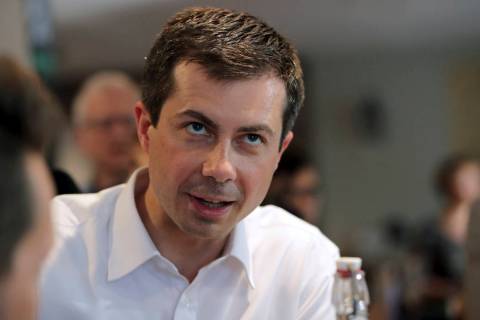 Democratic presidential candidate South Bend Mayor Pete Buttigieg campaigns at the Revolution T ...