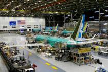 FILE - This Dec. 7, 2015, file photo shows the second Boeing 737 MAX airplane being built on th ...