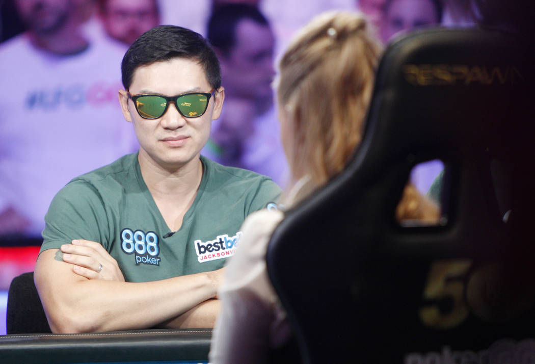 Zhen Cai at the main event final table during the World Series of Poker at the Rio hotel-casino ...