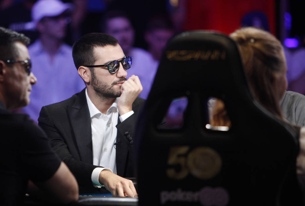 Dario Sammartino at the main event final table during the World Series of Poker at the Rio hote ...