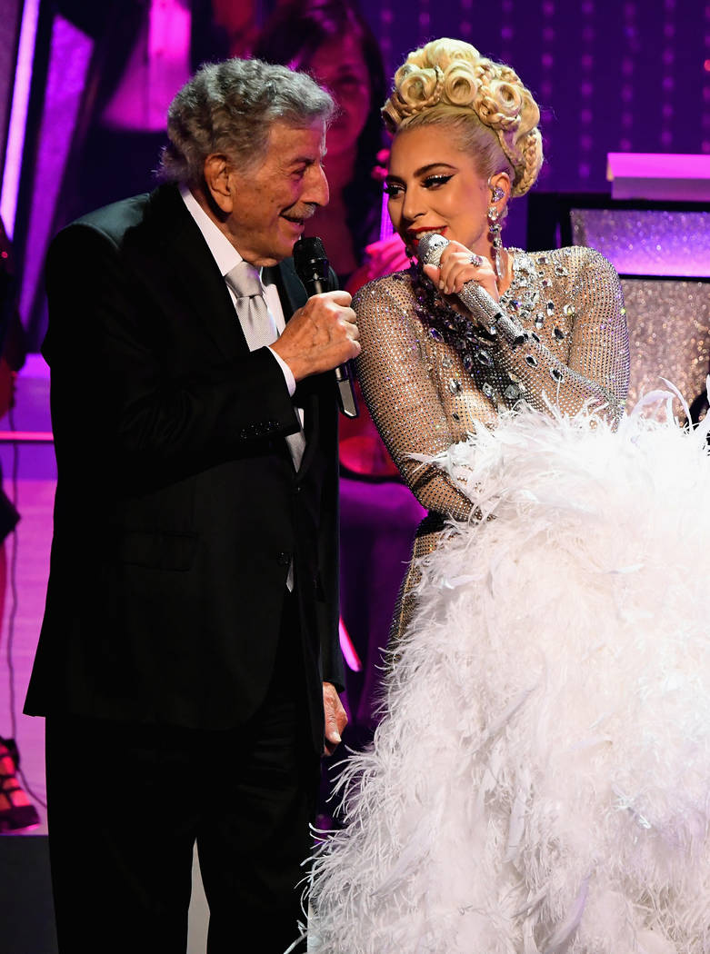Lady Gaga performs with Tony Bennett during her "Jazz & Piano" residency at Park Theater at Par ...