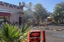 Las Vegas arson investigators believe a fire at Checkers restaurant, 1900 E. Charleston Blvd., ...
