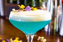 Tangled Up in blue cocktail at Yardbird. Allied Global Marketing