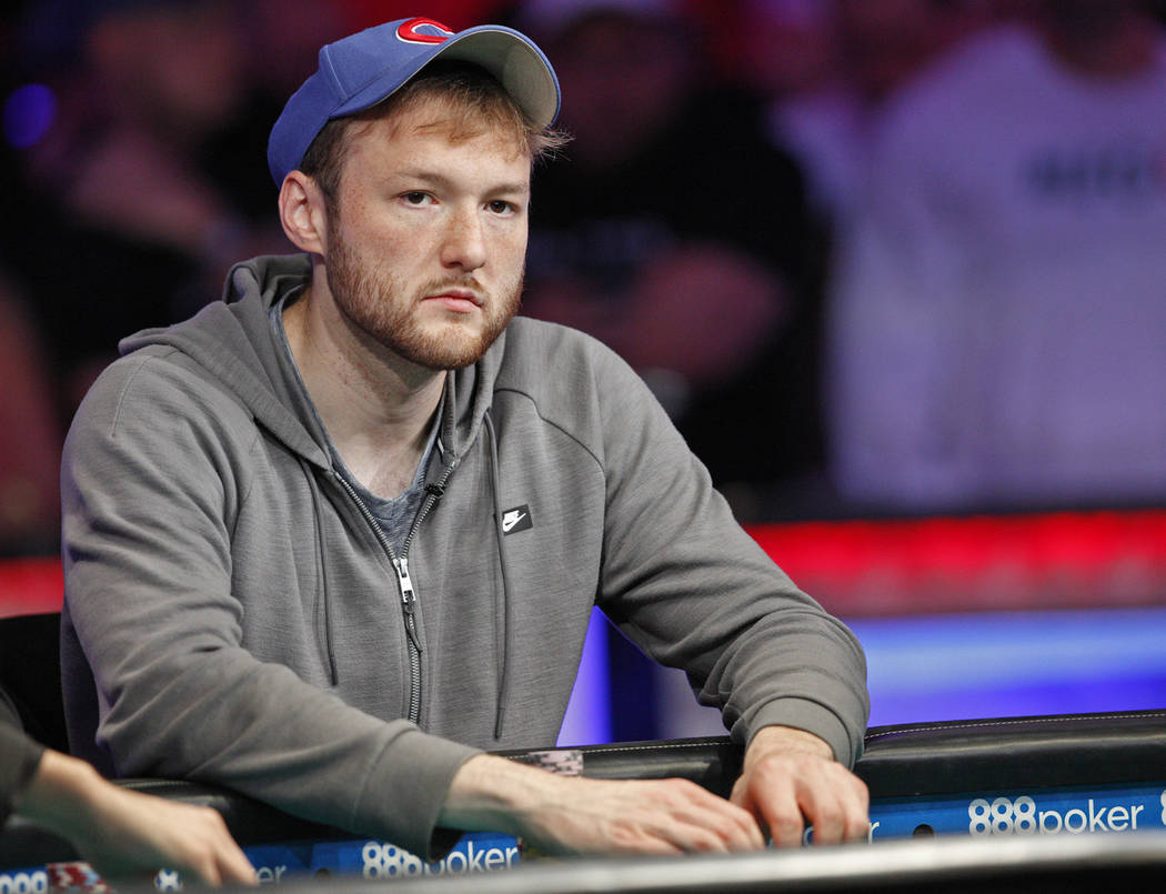Kevin Maahs on the second day of the main event final table at the World Series of Poker tourna ...