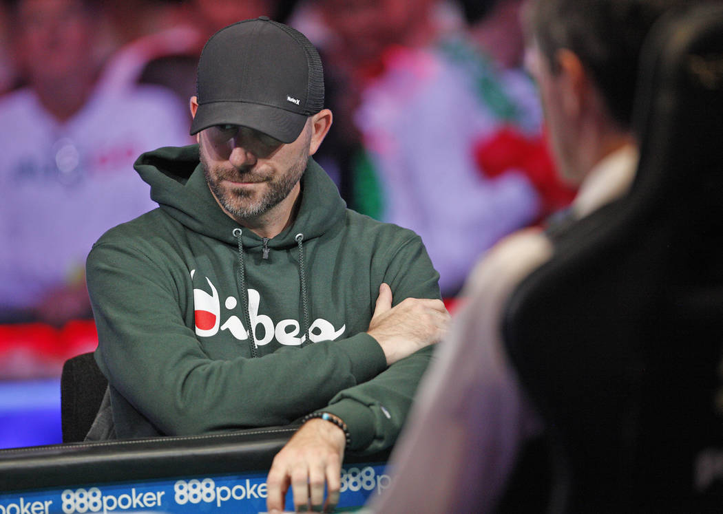 Gary Gates on the second day of the main event final table at the World Series of Poker tournam ...