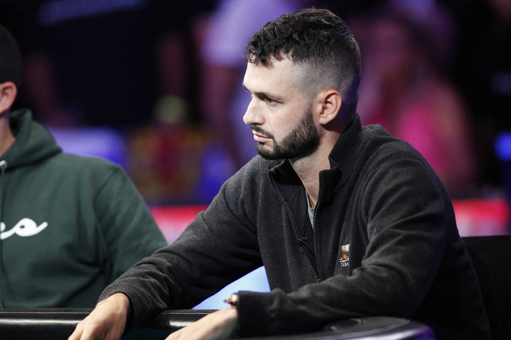 Alex Livingston on the second day of the main event final table at the World Series of Poker to ...