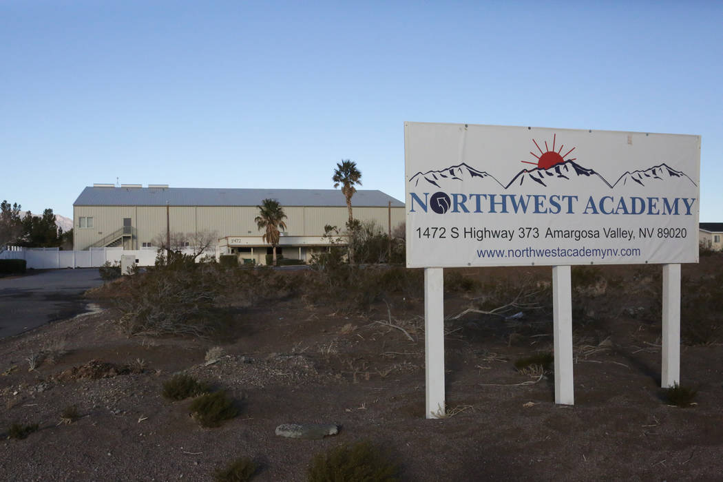 The entrance to Northwest Academy, a private boarding school in Amargosa Valley. (Michael Quine ...