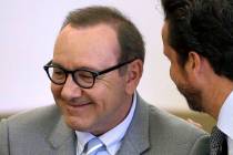 A June 3, 2019 file photo, shows actor Kevin Spacey listening to attorney Alan Jackson during a ...