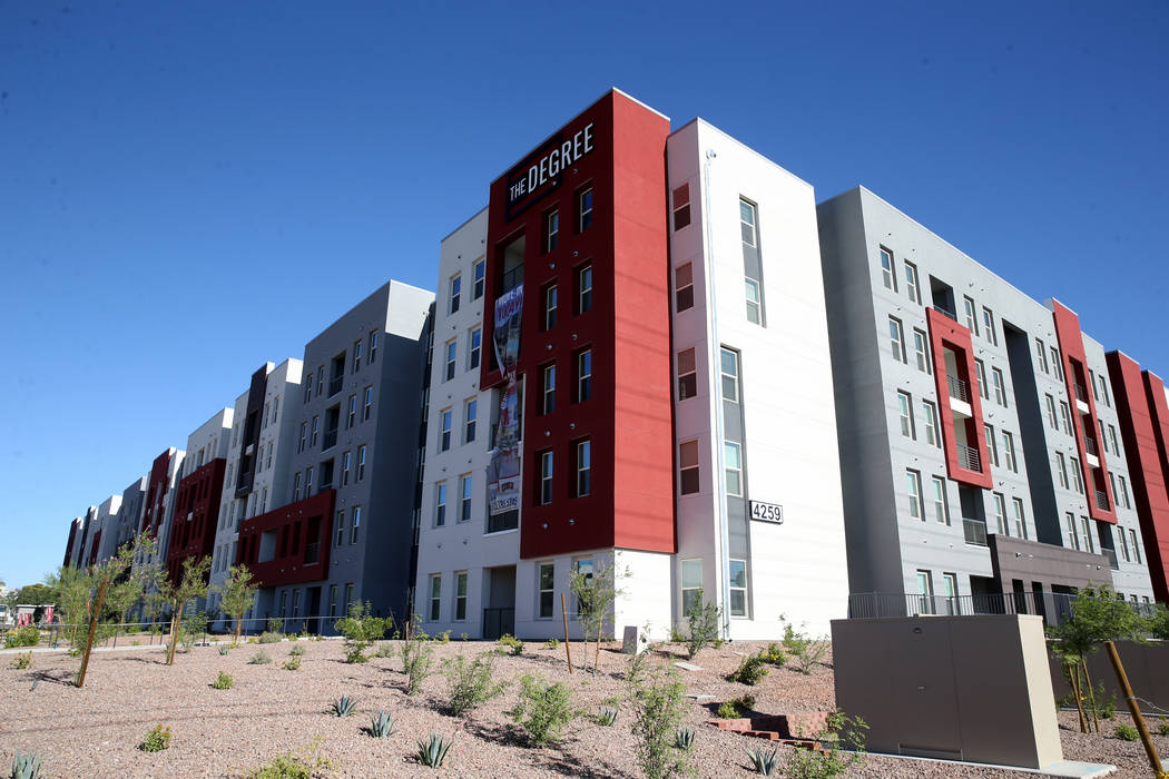 The Degree, a recently-opened 226-unit on-campus student housing community at UNLV Wednesday, J ...