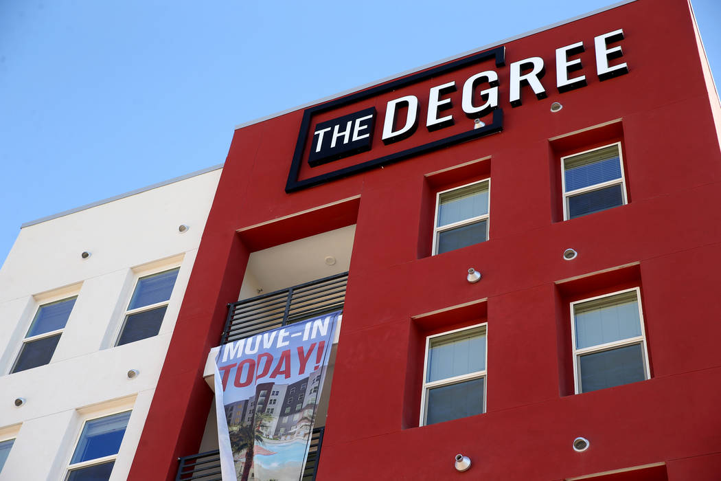 The Degree, a recently-opened 226-unit on-campus student housing community at UNLV Wednesday, J ...