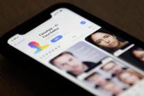 FaceApp is displayed on an iPhone Wednesday, July 17, 2019, in New York. The popular app is und ...