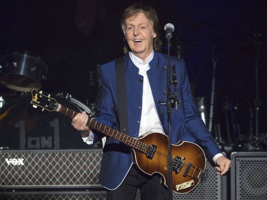 FILE - In this Monday, July 10, 2017 file photo, Paul McCartney performs at Amalie Arena in Tam ...