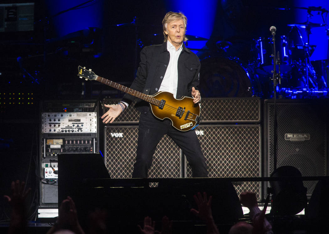 Paul McCartney performs at T-Mobile Arena in Las Vegas on Friday, June 28, 2019. McCartney is s ...