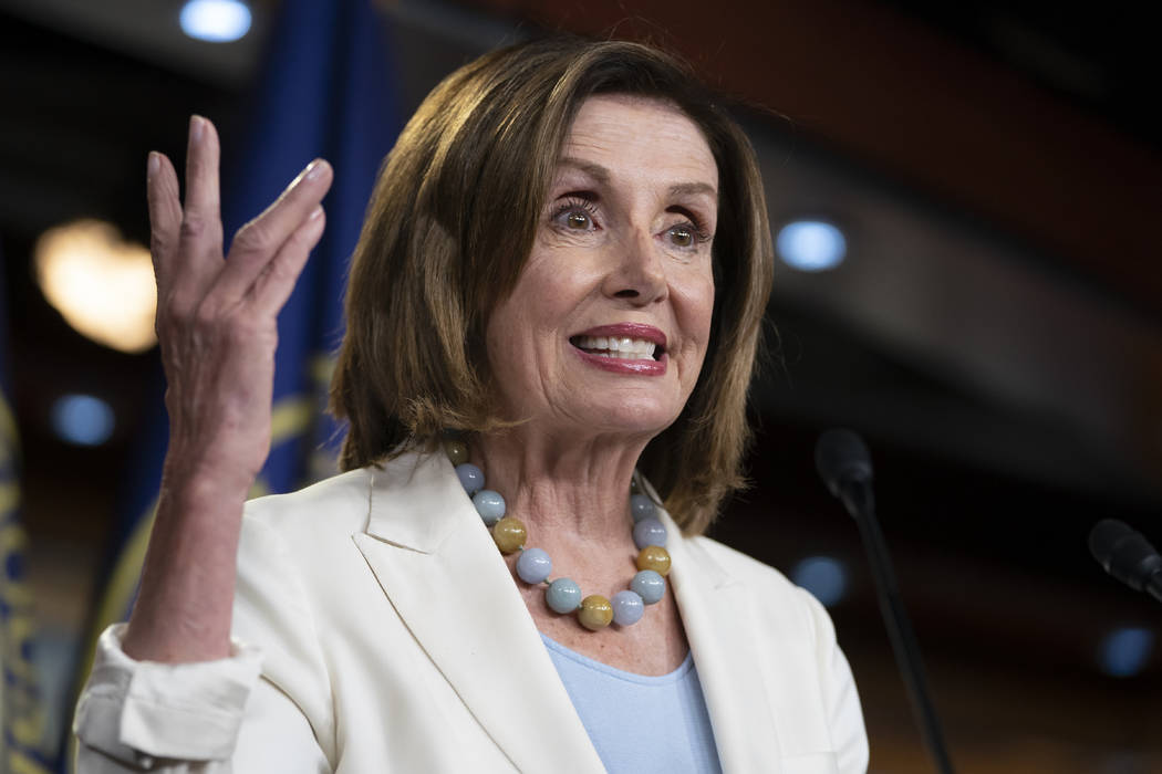 Speaker of the House Nancy Pelosi, D-Calif., holds a news conference on Capitol Hill in Washing ...