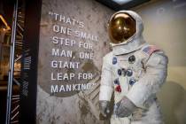 Neil Armstrong's Apollo 11 spacesuit is unveiled at the Smithsonian's National Air and Space Mu ...