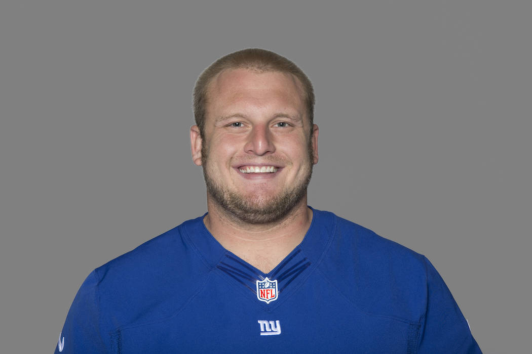 This 2012, file photo, shows Mitch Petrus of the New York Giants NFL football team. Officials s ...