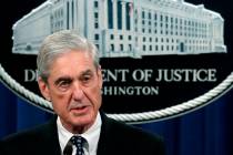 In a May 29, 2019, file photo, special counsel Robert Mueller speaks at the Department of Justi ...
