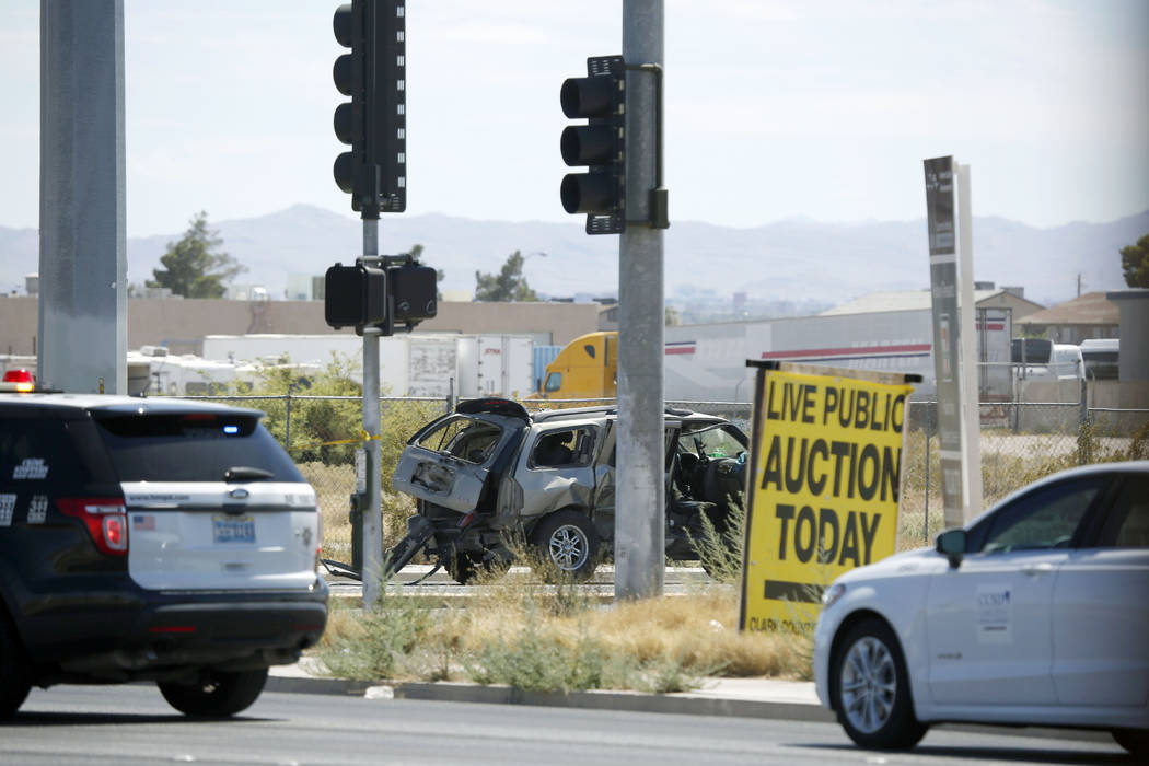 At least one person was killed in a multi-vehicle crash at the intersection of Nellis Boulevard ...