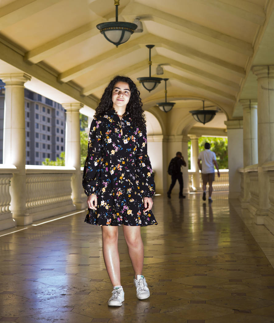 Salomee Levy poses for a portrait outside of the Bellagio in Las Vegas on Friday, July 19, 2019 ...