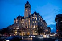 FILE - In this Jan. 23, 2019, file photo, the Trump International Hotel near sunset in Washingt ...