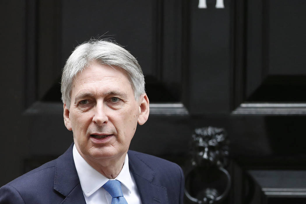 FILE - In this Wednesday, Jan 9, 2019 file photo, Britain's Chancellor of the Exchequer Philip ...