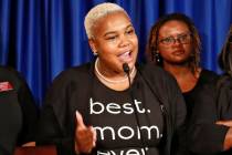 Rep. Erica Thomas, D-Austell, speaks during a news conference in Atlanta in May 2019. (Bob Andr ...
