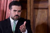 Puerto Rico Gov. Ricardo Rossello speaks during a press conference in La Fortaleza's Tea Room, ...